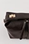 Nora Brown Women's Hand and Shoulder Bag with Top Lock Detail, Soft Texture, and Adjustable Strap - 6