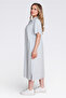 40289 Blue Light Fabric Short Sleeve Dress - 3