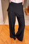 Lace Detailed Comfortable Fit Wide Leg Pants - Black - 3