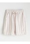 Two Mt Shop Quality Lcw Kids Brown Elastic Waist Striped Boys' Shorts