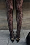 Black Leopard Patterned Fishnet Women's Pantyhose – Stylish and for Daily Use - 5