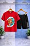 Children's Ayicik Sortlu Surf Printed Crew Neck T-Shirt - Shorts Set