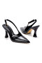 Women's Genuine Leather Look Pointed Toe Shoes Black