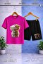 Children's Bear Hug 2-Piece Printed Crew Neck T-Shirt - Shorts Set