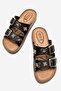 Women's Double Buckle Accessory Slippers Black - 5