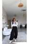 Black Tencel Shalwar with Tie-Up Detail on the Hem