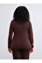 Plus Size Mock Neck Gathered Women's Bodysuit - 4
