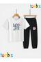 Love Rabbit Printed T-Shirt and Sweatpants (Sweatpants with Pockets) Children's Top and Bottom Set