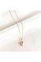 Stainless Steel Champagne Color Stone Heart Pendant with Non-Tarnish Gold Chain Women's Steel Jewelry - 3
