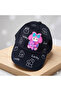 Black My Melody Girls' Hat Adjustable Lucky Pattern 3D Rotating Wind Rose Summer Hat 2-8 Years Old - 2