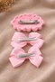 Children's Buckle Set of 3 – Hand Knitted Floral Clip + Ribbon Buckle - 2