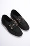 Women's Black Buckle Detailed Daily Casual Ballet Shoes - 9