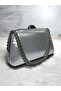 Silver Plated Fabric Chain Strap Hand Shoulder Evening Dress Bag