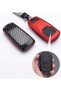 Audi Carbon Textured Key Cover Silicone Interior Case and Keychain Carbon-Red - 3