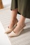 Stockholm Premium Women's Beige Heeled Shoes 8 cm - 2