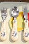 3-Piece Children's Food Spoon Fork Spoon Set with Fun Character Patterns