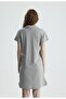 Polo Collar A-Line Mini Dress Gray - 6