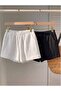 Women's 2-Pack Woven Muslin Fabric Comfortable Fit Shorts (White-Black)