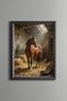 Noble Horse in the Light – Vintage Patterned Frame – Slim Model