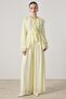Imported Fabric Collar and Sleeve V Ruffled Chiffon Set - 4