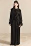 Imported Fabric Collar and Sleeve V Ruffled Chiffon Set - 3