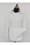 Women's White Hooded Oversize Sweatshirt - 3