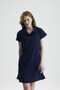 Polo Collar A-Line Mini Dress Navy Blue