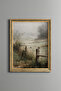 Country Fence and Birds – Vintage Patterned Frame – Slim Model