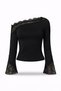 Women's Boat Neck Spanish Sleeve Lace Detailed Blouse - 2