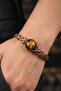 Tiger's Eye Stone Copper Bracelet Handmade Antiallergic Adjustable Bracelet for Women - 2