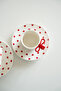 Set of 2 Porcelain Coffee Cups with Bowknot Handles - 2