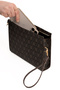 Set of 3 Women's Portfolio Handbags with Wrist Strap Stylish Portfolio Clutch Bag Set Black/Mink/Coffee - 5