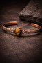 Tiger's Eye Stone Copper Bracelet Handmade Antiallergic Adjustable Bracelet for Women - 4