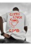 Unisex Coffee Lover Club Printed Oversize Crew Neck T-Shirt
