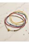 5 Pieces of Colorful Rope Heart-Shaped Handmade Anklet Set