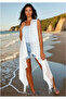 Women's Pareo Transparent Tasseled Summer White Pareo