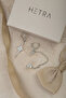 Silver Colored Zircon Stone and Polar Star Figured 3-Piece Earring Set - 3