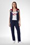 Mecit 6367 3-Piece Hooded Vest Sports Tracksuit Set - Navy Blue