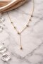 Minimal Stone Y Necklace in Gold Color with Stylish Zircon Stone That Does Not Tarnish - 3