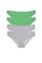 4 Pieces Super Eco Set Lycra Women's Slip Panties Green Gray