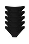 5 Pieces Super Eco Set Lycra Women's Slip Panties Black