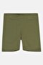 Women Plain Basic Shorts, Olive - 2