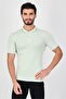 Men Regular Fit Solid Short Sleeve Polo Shirt, Mint Green