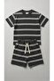 Striped Printed Boys' Shorts and T-Shirt (100% Cotton Standard Fit with Decorative Pocket and Drawstring Details) - 2