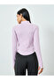 Pink Contour Seam Detail Curved Hem Full Zip Up Jacket - 3