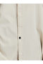 Beige Solid Double-Placket Oversized Shirt - 4