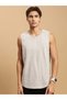 Men Grey Crew Neck 100% Cotton Oversized Tank - 2