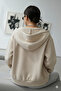 Women's Light Beige Full Zip Hooded Cardigan Jacket - 7