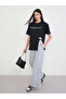 Black 100% Cotton Oversized T-Shirt with Slit and Badge Detail