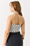 Women's Halter Neck Polka Dot Crop Blouse White - 5